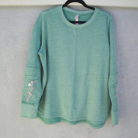 Sleep Sweatshirt Women's Long Sleeve Green Med and Large - Picture 2 of 6